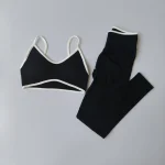 Seamless 2PCS Legging Sets Women's Strappy Sports Bras and Leggings - Image 2